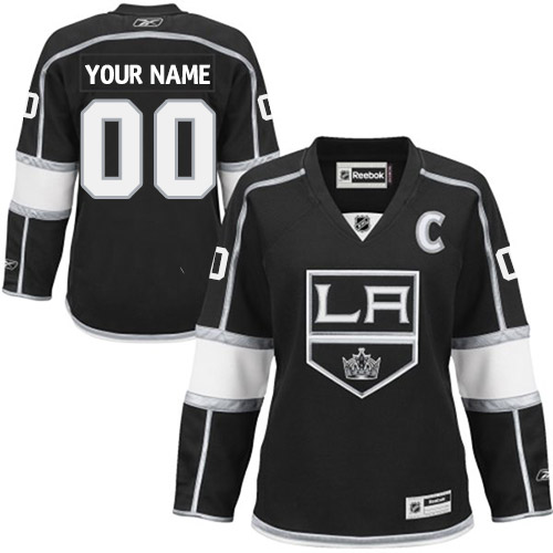 Women's Reebok Los Angeles Kings Customized Authentic Black Home NHL Jersey