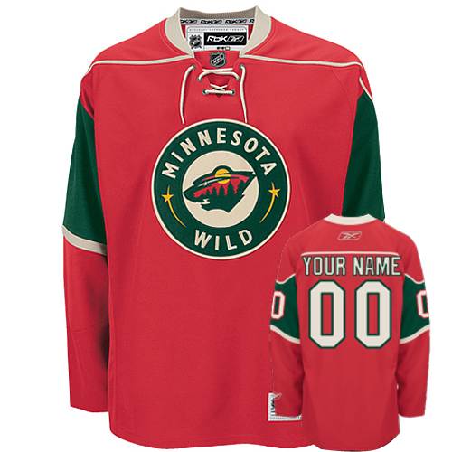 Women's Reebok Minnesota Wild Customized Authentic Red Home NHL Jersey
