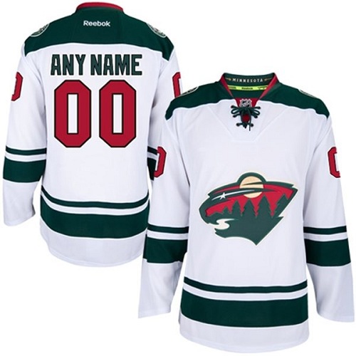 Women's Reebok Minnesota Wild Customized Authentic White Away NHL Jersey
