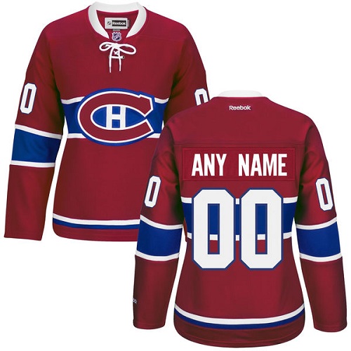Women's Reebok Montreal Canadiens Customized Authentic Red Home NHL