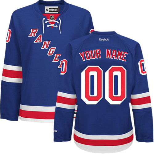 Women's Reebok New York Rangers Customized Authentic Royal Blue Home NHL Jersey