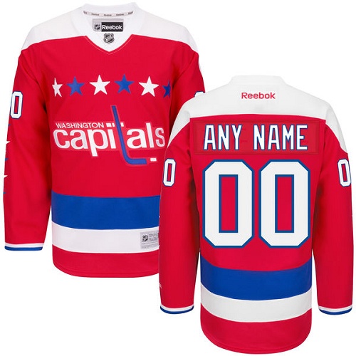 Women's Reebok Washington Capitals Customized Authentic Red Third NHL Jersey