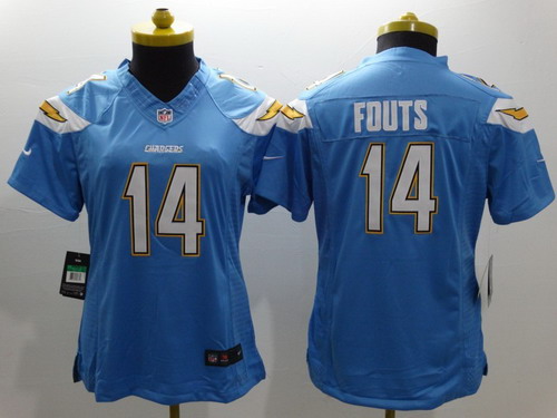 Women's San Diego Chargers #14 Dan Fouts Light Blue Nike Limited Jersey