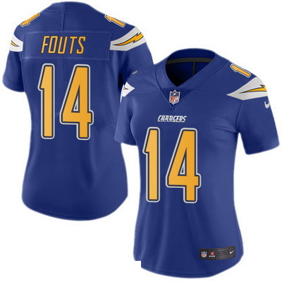Women's San Diego Chargers #14 Dan Fouts Royal Blue 2016 Color Rush Stitched NFL Nike Limited