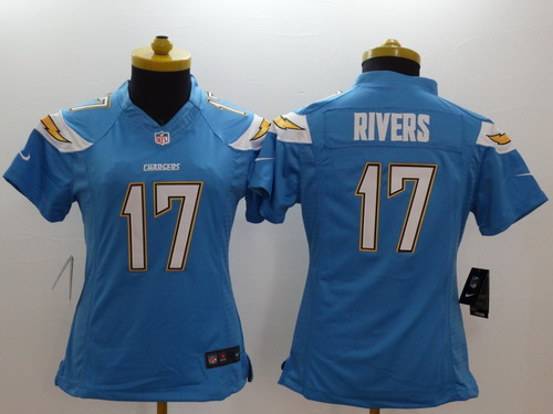Women's San Diego Chargers #17 Philip Rivers 2013 Light Blue Nik Limited Jersey