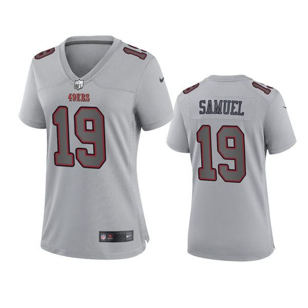 Women's San Francisco 49ers #19 Deebo Samuel Gray Atmosphere Fashion Game Jersey