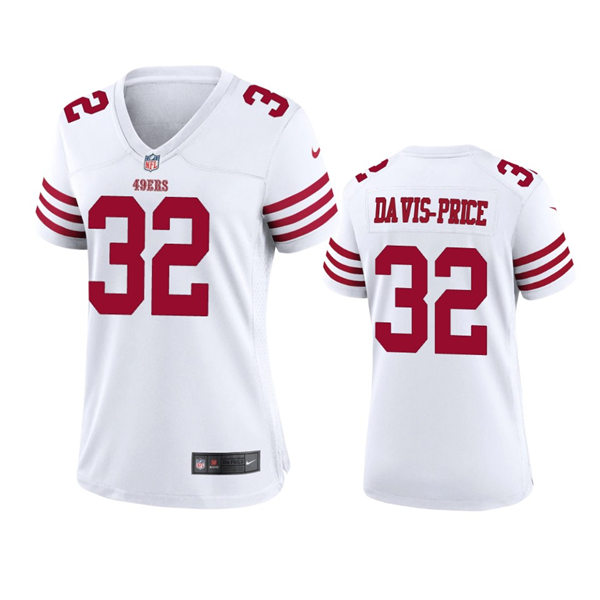 Women's San Francisco 49ers #32 Tyrion Davis-Price Nike White Limited Player Jersey