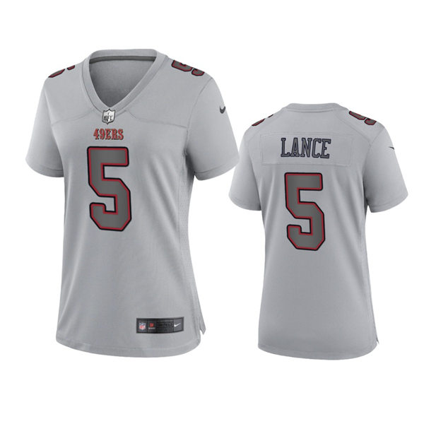 Women's San Francisco 49ers #5 Trey Lance Gray Atmosphere Fashion Game Jersey
