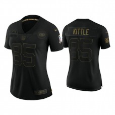 Women's San Francisco 49ers #85 George Kittle Black 2020 Salute to Service Limited Jersey