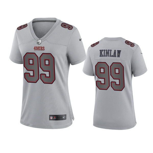 Women's San Francisco 49ers #99 Javon Kinlaw Gray Atmosphere Fashion Game Jersey