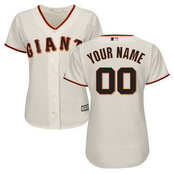Women's San Francisco Giants Majestic Cream Home Cool Base Custom Jersey的副本