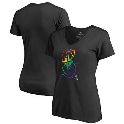 Women's Seattle Mariners Fanatics Branded Pride Black T-Shirt