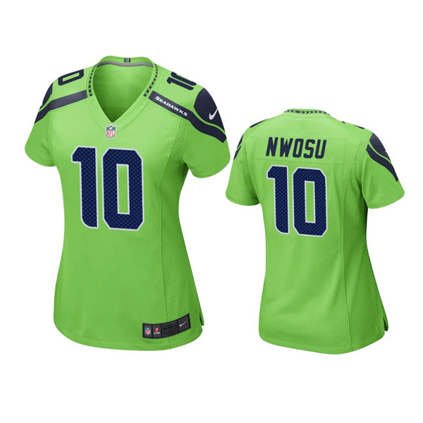 Women's Seattle Seahawks #10 Uchenna Nwosu Nike Neon Green Color Rush Limited Jersey1