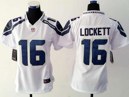 Women's Seattle Seahawks #16 Tyler Lockett White Road NFL Nike Limited Jersey