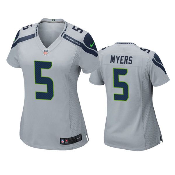 Women's Seattle Seahawks #5 Jason Myers Nike Gray Limited Jersey1