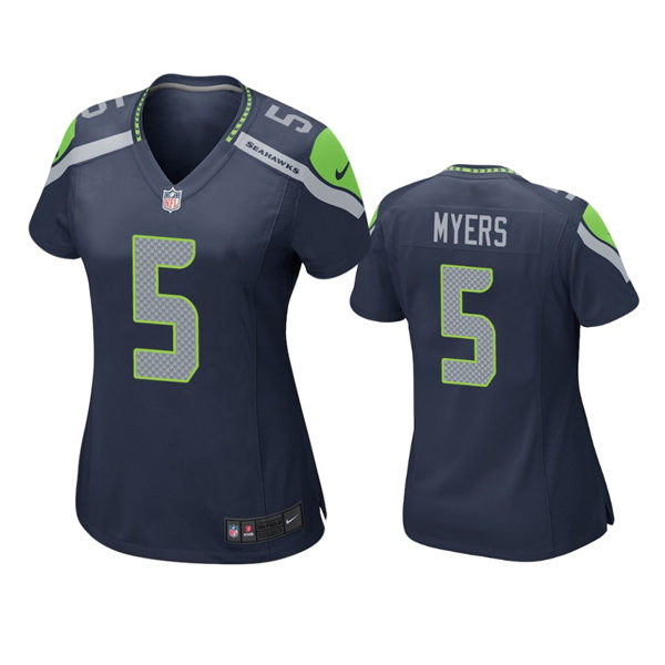 Women's Seattle Seahawks #5 Jason Myers Nike Navy Team Color Limited Jersey1