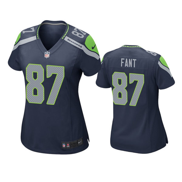 Women's Seattle Seahawks #87 Noah Fant Nike Navy Team Color Limited Jersey