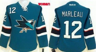 Women's Sharks #12 Patrick Marleau Teal Home Stitched NHL Jersey