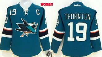 Women's Sharks #19 Joe Thornton Teal Home Stitched NHL Jersey