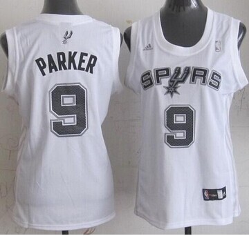 Women's Spurs #9 Tony Parker White Fashion Stitched NBA Jersey