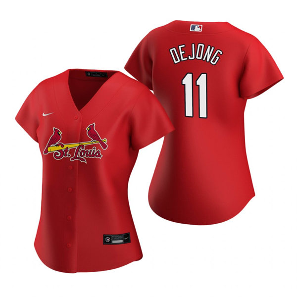 Women's St. Louis Cardinals #11 Paul DeJong Nike Red Alternate CoolBase Jersey