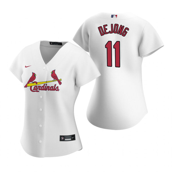 Women's St. Louis Cardinals #11 Paul DeJong Nike White Home CoolBase Jersey