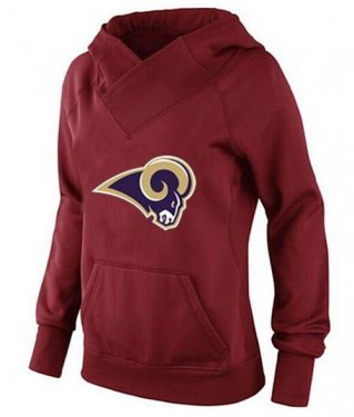 Women's St.Louis Rams Logo Pullover Hoodie Red