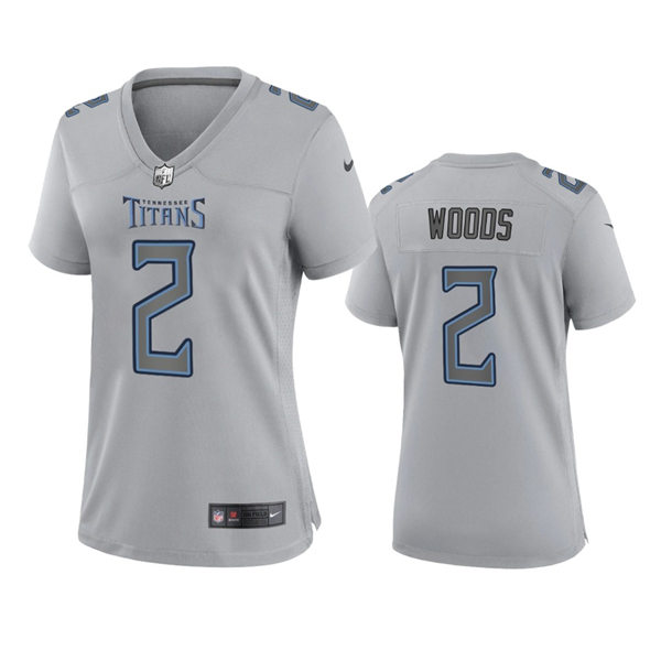 Women's Tennessee Titans #2 Robert Woods Gray Atmosphere Fashion Game Jersey