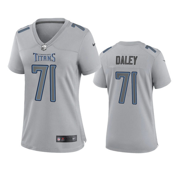 Women's Tennessee Titans #71 Dennis Daley Gray Atmosphere Fashion Game Jersey