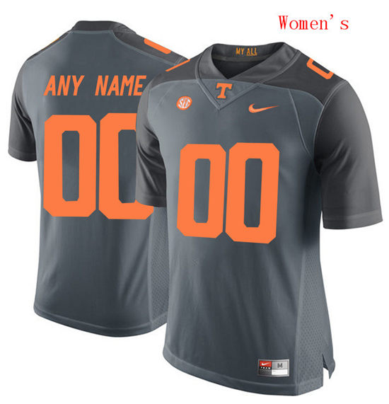 Women's Tennessee Volunteers Customized College Football Limited Jersey - Grey