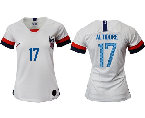 Women's USA #17 Altidore Home Soccer Country Jersey