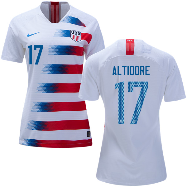 Women's USA #17 Altidore Home Soccer Country Jersey