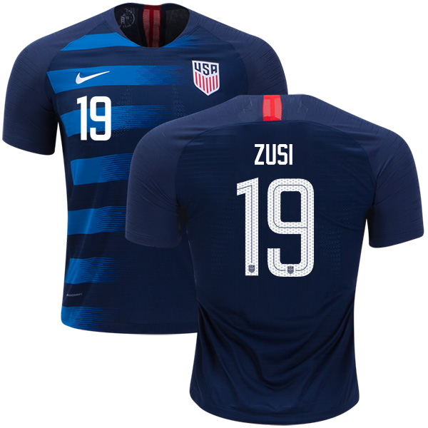 Women's USA #19 Zusi Away Soccer Country Jersey