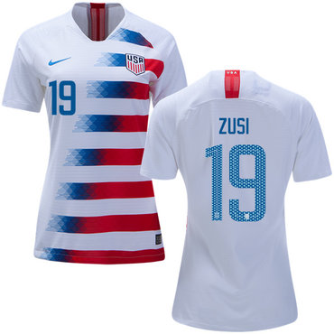 Women's USA #19 Zusi Home Soccer Country Jersey