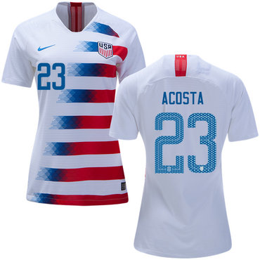 Women's USA #23 Acosta Home Soccer Country Jersey