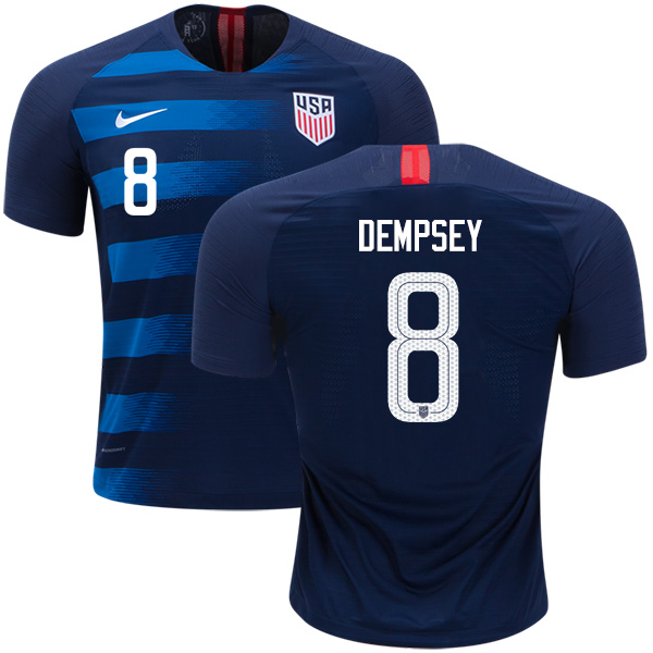 Women's USA #8 Dempsey Away Soccer Country Jersey