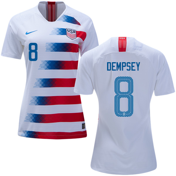 Women's USA #8 Dempsey Home Soccer Country Jersey