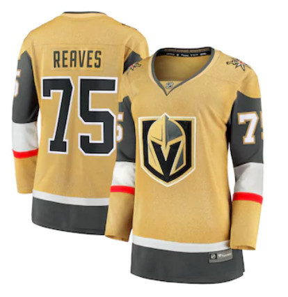 Women's Vegas Golden Knights #75 Ryan Reaves Fanatics Branded Gold 2020-21 Alternate Premier Breakaway Player Jersey