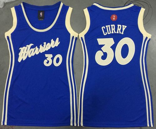 Women's Warriors #30 Stephen Curry Blue 2015-2016 Christmas Day Dress NBA Jersey