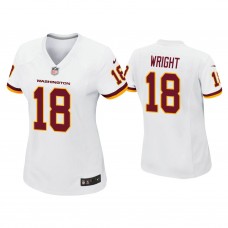 Women's Washington Football Team #18 Isaiah Wright White Game Jersey