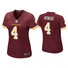 Women's Washington Football Team #4 Taylor Heinicke Burgundy Game Jersey
