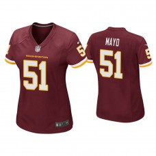 Women's Washington Football Team #51 David Mayo Burgundy Game Jersey