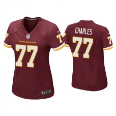 Women's Washington Football Team #77 Saahdiq Charles Burgundy Game Jersey