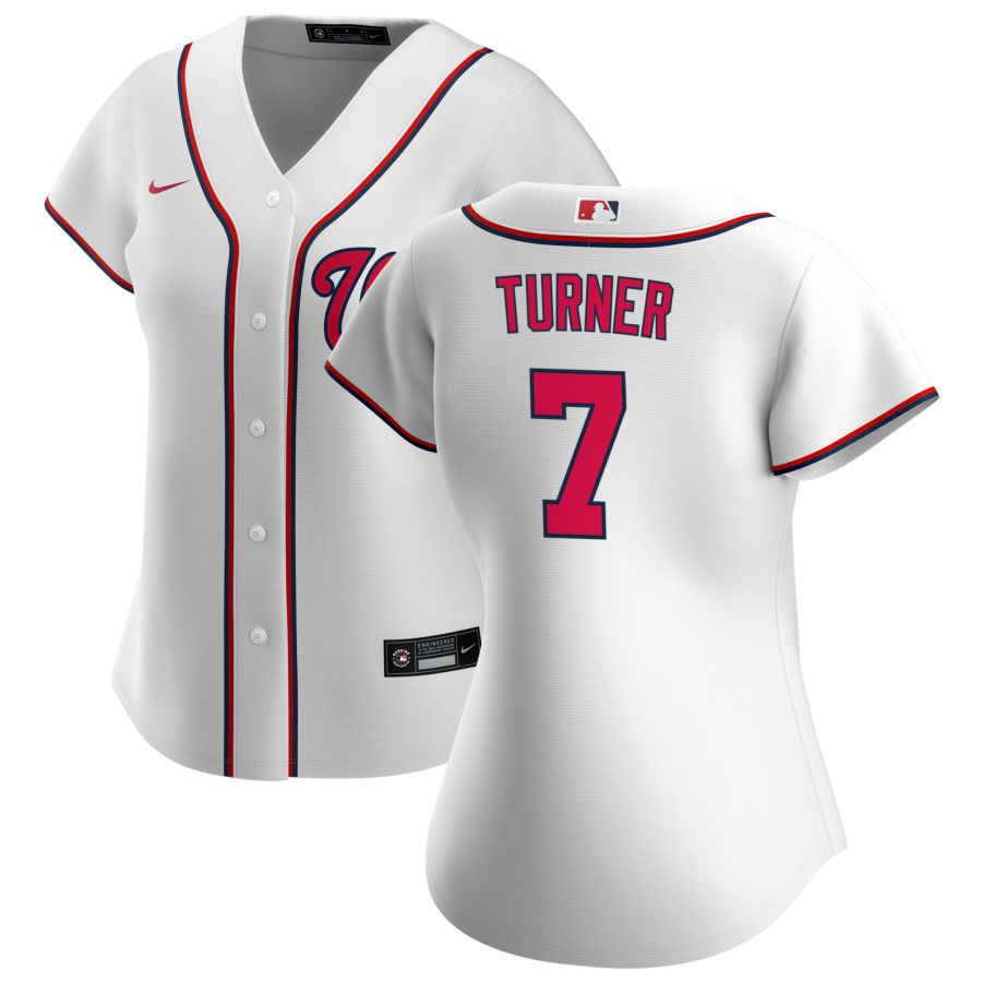 Women's Washington Nationals #7 Trea Turner Nike White Home Jersey