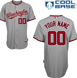 Women's Washington Nationals Gray Customized Baseball Jersey