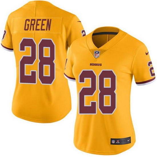 Women's Washington Redskins #28 Darrell Green Gold 2016 Color Rush Stitched NFL Nike Limited Jersey