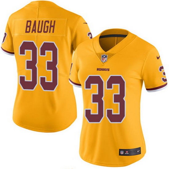 Women's Washington Redskins #33 Sammy Baugh Gold 2016 Color Rush Stitched NFL Nike Limited Jersey