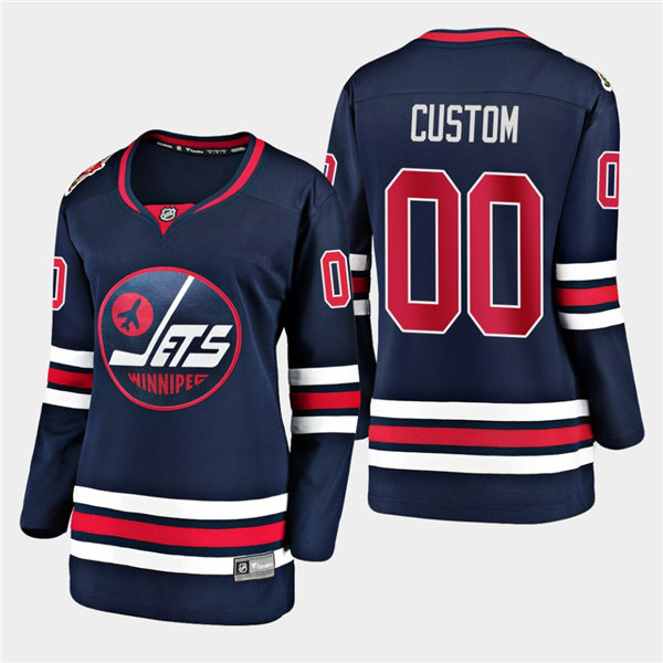 Women's Winnipeg Jets Custom 2019 Heritage Classic adidas Navy Jersey Stitched