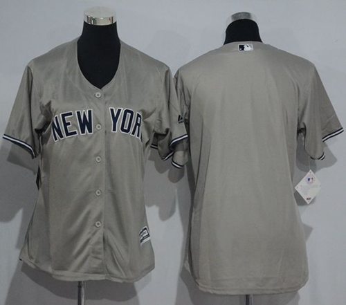 Women's Yankees Blank Grey Road Stitched MLB Jersey