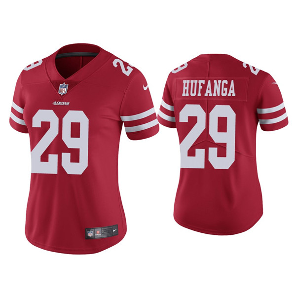 Women 49ers #29 Talanoa Hufanga Red Jersey